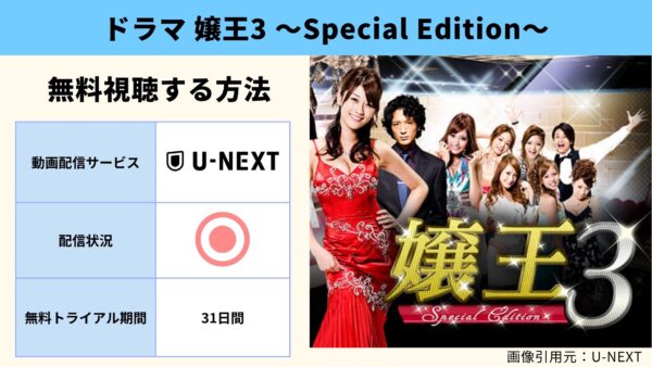 U-NEXT ドラマ 嬢王3 〜Special Edition〜 無料配信動画