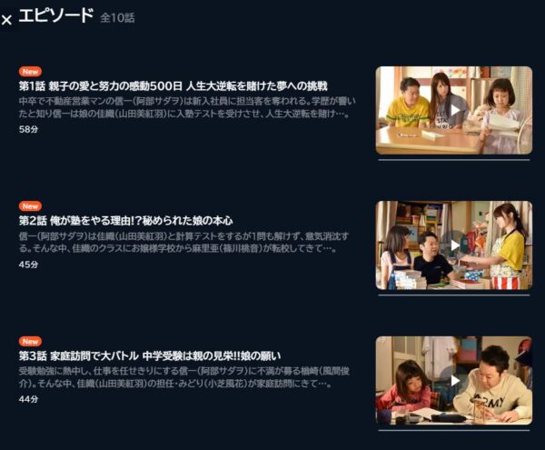 ドラマ下剋上受験　U-NEXT　無料動画配信　あらすじ