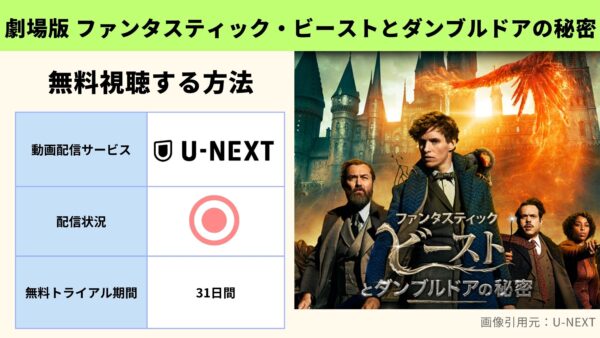 映画 ファンタスティック・ビーストとダンブルドアの秘密 配信動画 U-NEXT
