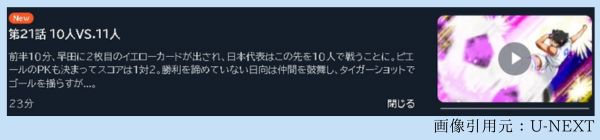 アニメ キャプテン翼シーズン2 ジュニアユース編（2期） 21話 動画無料配信