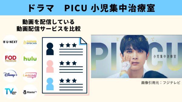 ドラマ PICU小児集中治療室 無料視聴 比較