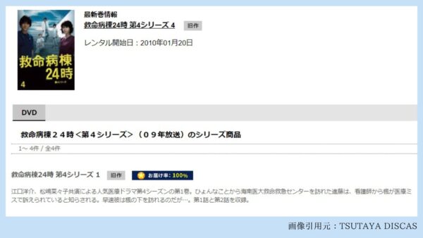 ドラマ 救命病棟24時第4シリーズ 配信動画 TSUTAYADISCAS