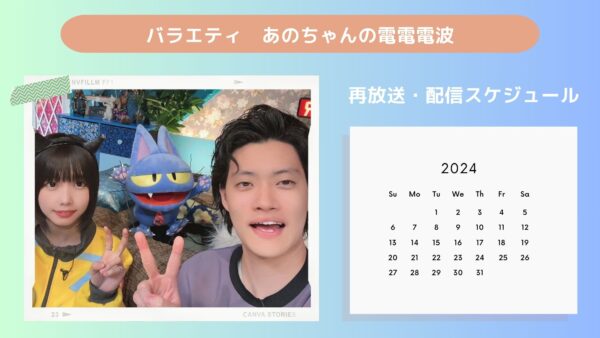 バラエティあのちゃんの電電電波配信・再放送スケジュール無料視聴