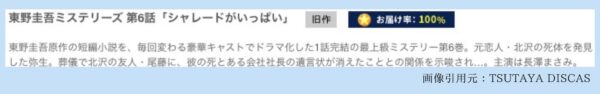 ドラマ東野圭吾ミステリーズ TSUTAYA DISCAS 無料視聴 DVDレンタル