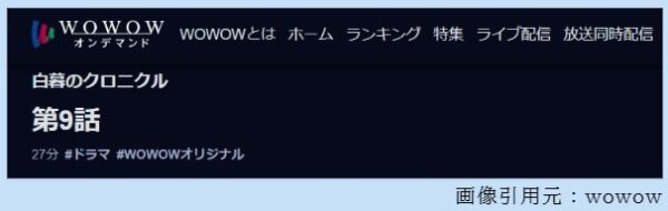 ドラマ 白暮のクロニクル 9話 無料動画配信