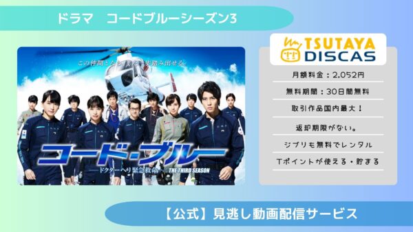 ドラマ『コードブルー3』配信動画を全話無料視聴できる動画配信サービス比較 | VOD