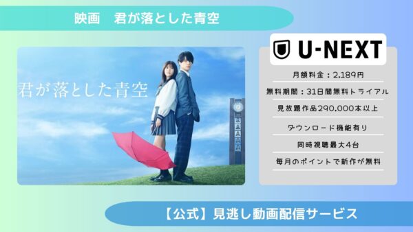 映画　君が落とした青空配信U-NEXT無料視聴