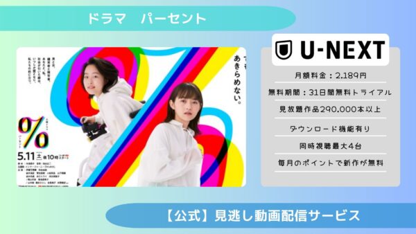 ドラマ パーセント 配信 U-NEXT 無料視聴