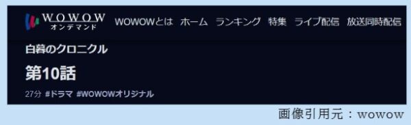 ドラマ 白暮のクロニクル 10話 無料動画配信