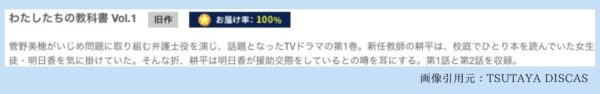 ドラマわたしたちの教科書 TSUTAYA DISCAS 無料視聴