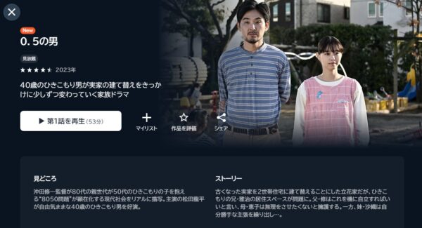 ドラマ 0.5の男 無料動画配信